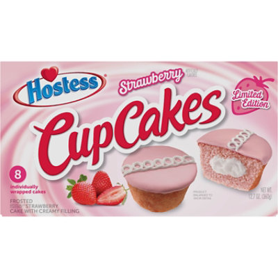 Hostess Limited Edition Strawberry Flavored Cup Cakes 8 Count - 12.7 Oz - Image 1