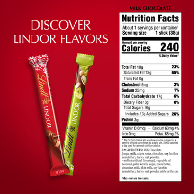 Lindt LINDOR Milk Chocolate Candy Truffle Bar - 1.3 Oz - Image 5
