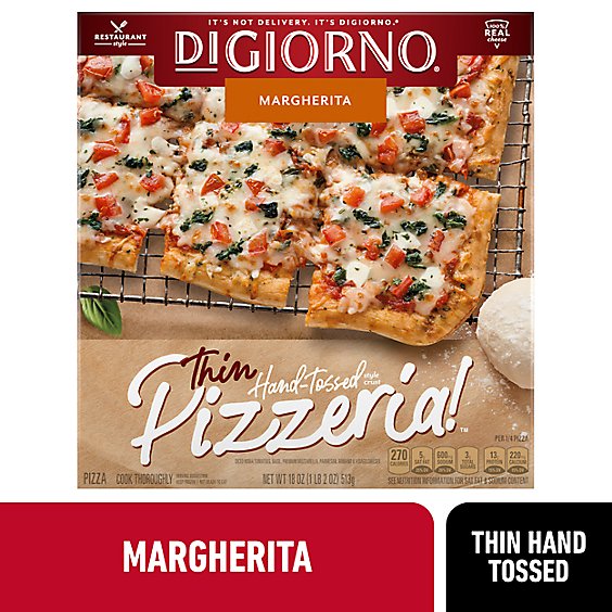 DiGiorno Pizzeria Thin Hand Tossed Crust Margherita Frozen Pizza Box - 18 Oz