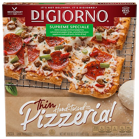 DIGIORNO Pizzeria! Pizza Thin Supreme Speciale Frozen - 18.8 Oz