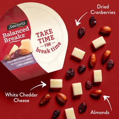 Sargento Balanced Breaks Snacks White Cheddar Cheese Roasted Almonds Dried Cranberries - 3-1.5 Oz - Image 3