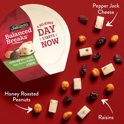 Sargento Balanced Breaks Pepper Jack Natural Cheese Honey Roasted Peanuts and Raisins - 3-1.5 Oz - Image 3