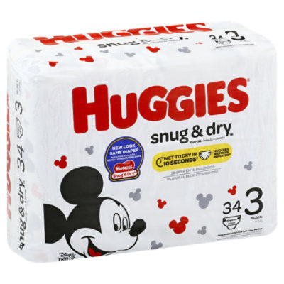 Huggies 34 best sale pack size 3