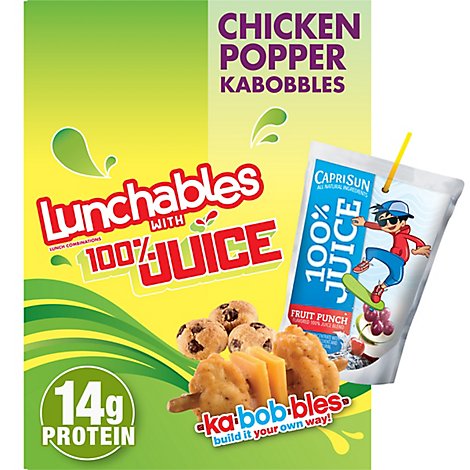 Oscar Mayer Lunchables Lunch Combinations 100% Juice Chicken Popper Kabobbles - 9.4 Oz