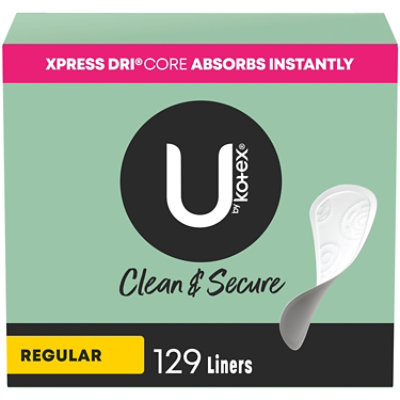 U by Kotex Security Panty Liners Lightdays Unscented Light Absorbency Regular Length - 129 Count