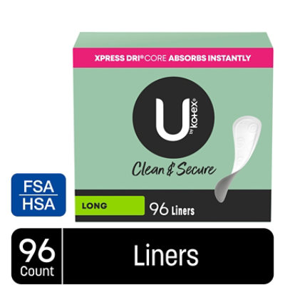 U by Kotex Clean & Secure Light Absorbency Long Length Panty Liners - 96 Count - Image 1