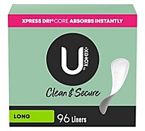 U by Kotex Security Panty Liners Lightdays Unscented Light Absorbency Long Length - 96 Count