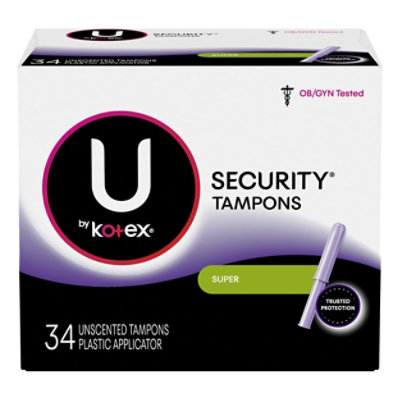 U by Kotex Security Tampons Unscented Plastic Applicator Tampons