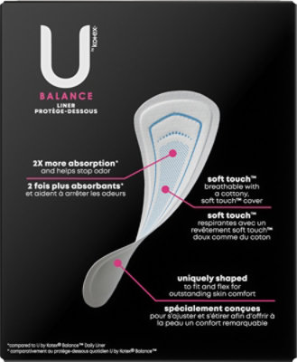 U by Kotex Balance Wrapped Regular Length Panty Liners - 40 Count - Image 9