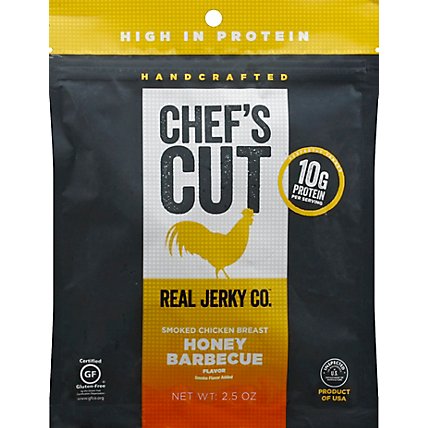 Chefs Cut Real Jerky Co. Smoked Chicken Breast Honey Barbecue - 2.5 Oz