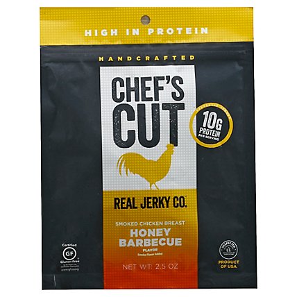Chefs Cut Real Jerky Co. Smoked Chicken Breast Honey Barbecue - 2.5 Oz