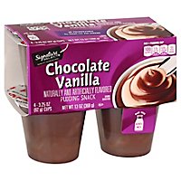 Signature SELECT Pudding Snack Chocolate Vanilla - 4-3.25 Oz - Image 1