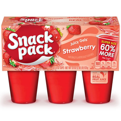 Snack Pack Super Strawberry Flavored Juicy Gels - 6-5.5 Oz - Image 1