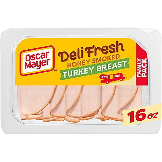 Oscar Mayer Deli Fresh Honey Smoked Turkey Breast Sliced Lunch Meat Family Size Tray - 16 Oz