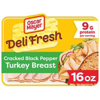 Oscar Mayer Deli Fresh Cracked Black Pepper Sliced Turkey Breast Deli Lunch Meat Family Size - 16 Oz