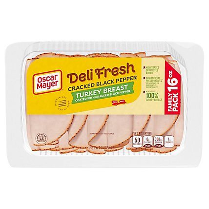 Oscar Mayer Deli Fresh Cracked Black Pepper Turkey Breast Lunch Meat Family Size Tray - 16 Oz - Image 3