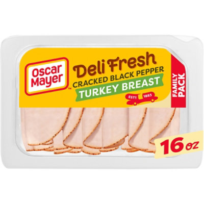 Oscar Mayer Deli Fresh Cracked Black Pepper Sliced Turkey Breast Deli Lunch Meat Family Size - 16 Oz - Image 1