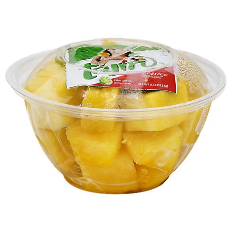 Fresh Cut Fruit Cup Pineapple With Lime & Tajin Seasoning - 10 Oz (250 Cal)