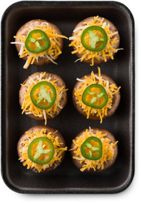 Fresh Cut Jalapeno & Cheddar Mushrooms 6 Count - 8 Oz - Image 1