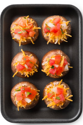 Fresh Cut Mushrooms Stuffed Baby Bella With Pico De Gallo & Cheddar 6 Count - 8 Oz