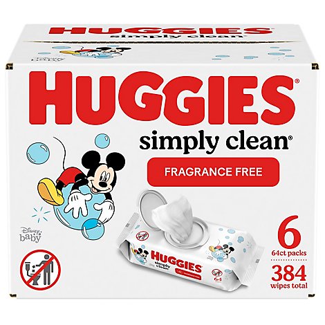 Huggies Simply Clean Unscented Baby Wipes - 6-64 Count