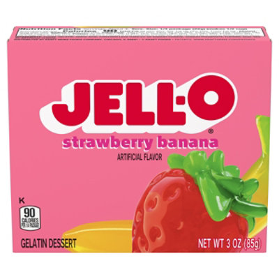 Jell-O Strawberry Banana Gelatin Dessert Mix Box - 3 Oz - Image 4