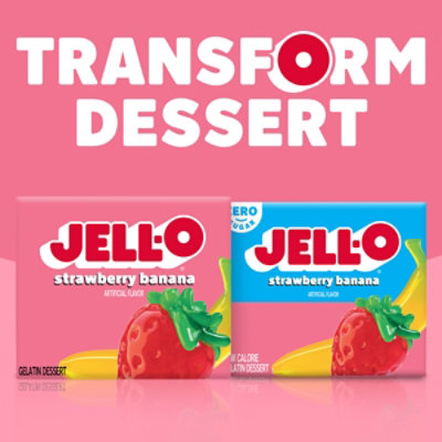 Jell-O Strawberry Banana Artificially Flavored Gelatin Dessert Mix - 3 Oz - Image 5