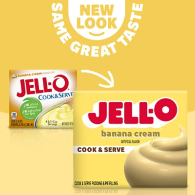 Jell-O Cook & Serve Banana Cream Artificially Flavored Pudding & Pie Filling Mix - 3 Oz - Image 2