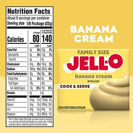 JELL-O Pudding & Pie Filling Cook & Serve Banana Cream - 3 Oz - Image 5