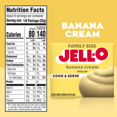 Jell-O Cook & Serve Banana Cream Artificially Flavored Pudding & Pie Filling Mix - 3 Oz - Image 7