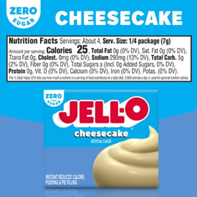 Jell-O Cheesecake Artificially Flavored Zero Sugar Instant Reduced Calorie Pudding & Pie Filling Mix - 1 Oz. - Image 6