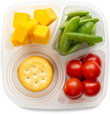 Fresh Cut Tomatoes Snap Peas Cheese & Crackers - 8 Oz (520 Cal) - Image 1