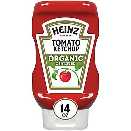 Heinz Organic Tomato Ketchup Bottle - 14 Oz - Image 1