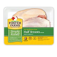 Foster Farms Simply Raised Chicken Breast Halves With Ribs No Antibiotics Ever - 2.50 LB - Image 1