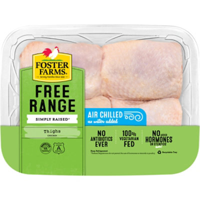 Foster Farms Simply Raised Chicken Thighs Bone In No Antibiotic Ever - 2.50 LB - Image 1