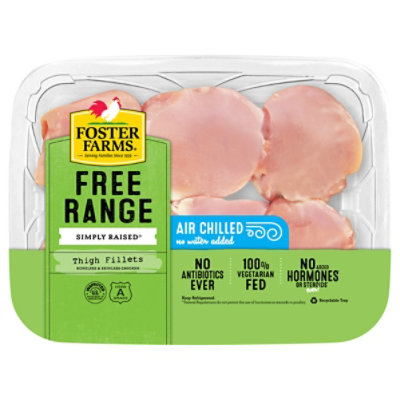 Foster Farms Free Range Boneless Skinless Chicken Thigh Fillets - Lb - Image 1