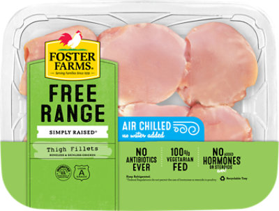 Foster Farms Free Range Boneless Skinless Chicken Thigh Fillets - Lb - Image 1