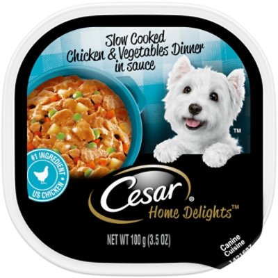  Cesar Home Delights Canine Cuisine Slow Cooked Chicken & Vegetables Dinner - 3.5 Oz 