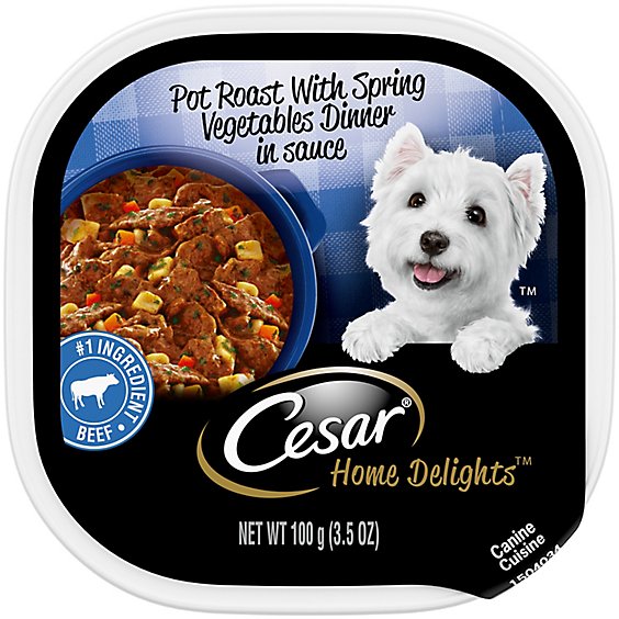 Cesar Home Delights Pot Roast with Spring Vegetables Adult Soft Wet Dog Food - 3.5 Oz