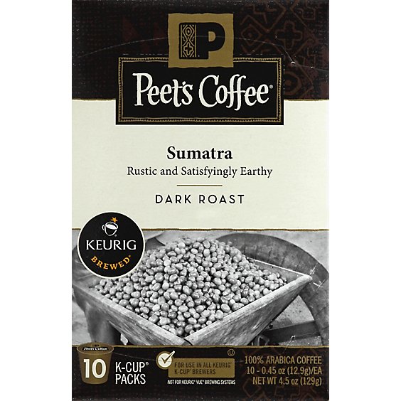 Peets Coffee Coffee K-Cup Packs Deep Roast Sumatra - 10-0.45 Oz