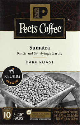 Peets Coffee Coffee K-Cup Packs Deep Roast Sumatra - 10-0.45 Oz