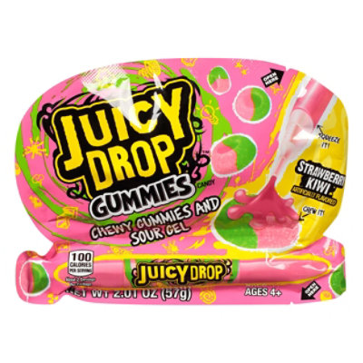Juicy Drop Chewy Gummies And Sour Gel Apple Attack - 2.01 Oz
