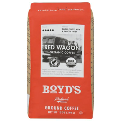 Boyds Coffee Organic Ground Red Wagon 12 Oz shaws