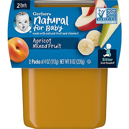 Gerber 2nd Foods Baby Food Apricot With Mixed Fruit - 2-4 Oz - Image 1