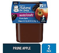 Gerber 2nd Foods Natural Prune Apple Wonder Foods Baby Food Tubs - 2-4 Oz