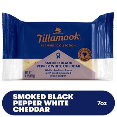 Tillamook Farmers' Collection Smoked Black Pepper White Cheddar Cheese Block - 7 Oz