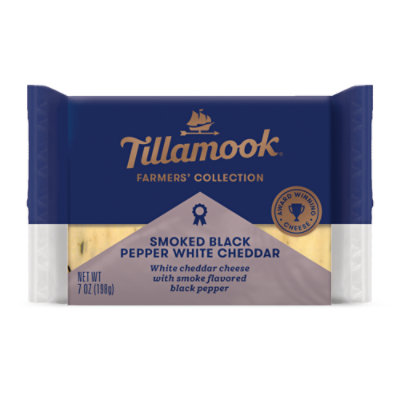 Tillamook Farmers' Collection Smoked Black Pepper White Cheddar Cheese Block - 7 Oz