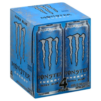 Monster Energy Drink Zero Sugar Ultra Blue - 4-16 Fl. Oz. - Image 1