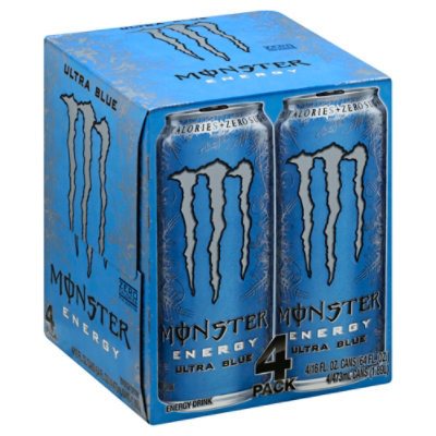 Monster Energy Drink Zero Sugar Ultra Blue - 4-16 Fl. Oz.