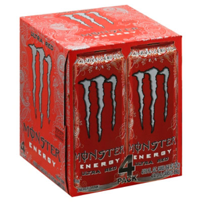 Monster Energy Drink Zero Sugar Ultra Red - 4-16 Fl. Oz.